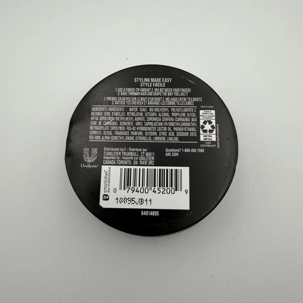 Axe Hair Messy Look Matte Wax 2.64 Ounce Men's Styling Agent High Hold Low Shine